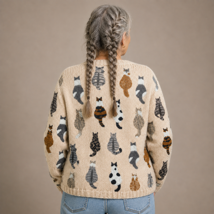 Whiskers™ | Cozy Cat Knitted Cardigan
