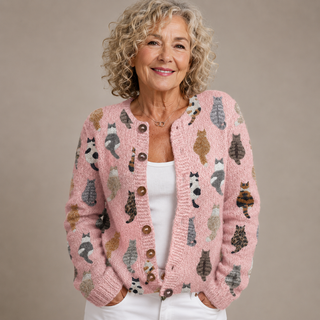 Whiskers™ | Cozy Cat Knitted Cardigan