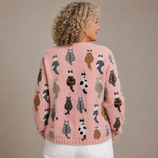 Whiskers™ | Cozy Cat Knitted Cardigan