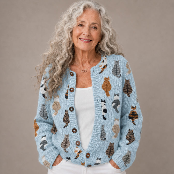 Whiskers™ | Cozy Cat Knitted Cardigan