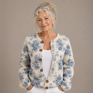 Celeste™ | Blue Blossom Knitted Cardigan