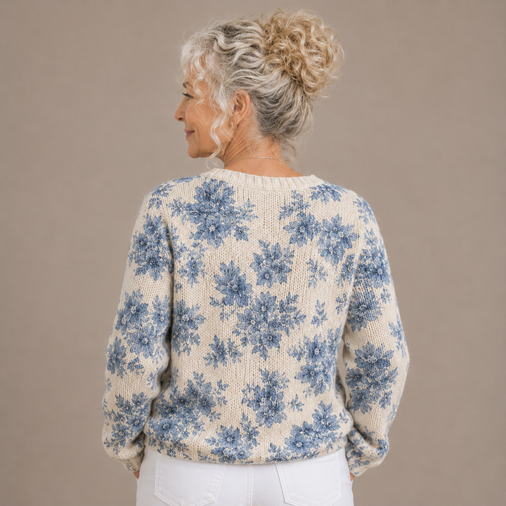Celeste™ | Blue Blossom Knitted Cardigan