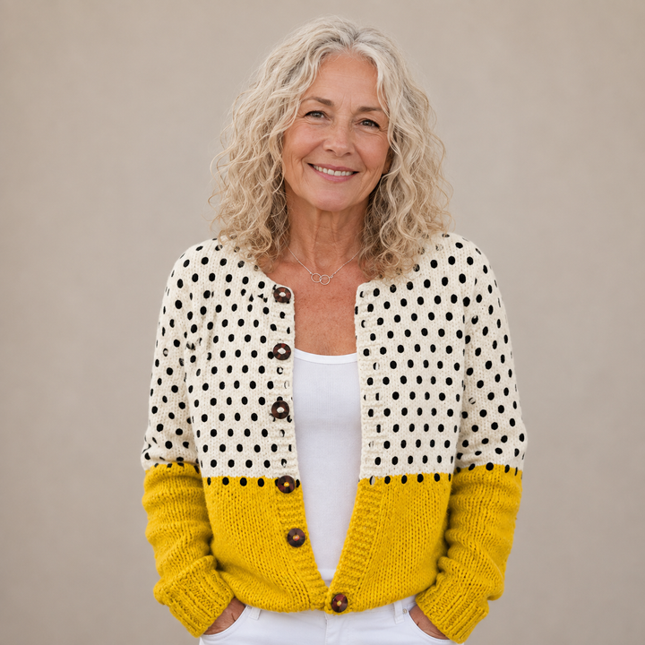 Piper™ | Sunny Polka Knitted Cardigan