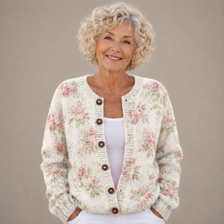 Kerensa™ | Vintage Rose Knitted Cardigan