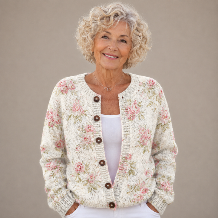 Kerensa™ | Vintage Rose Knitted Cardigan