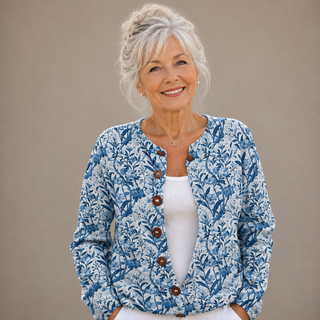 Adelaide™ | Indigo Garden Knitted Cardigan