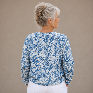 Adelaide™ | Indigo Garden Knitted Cardigan