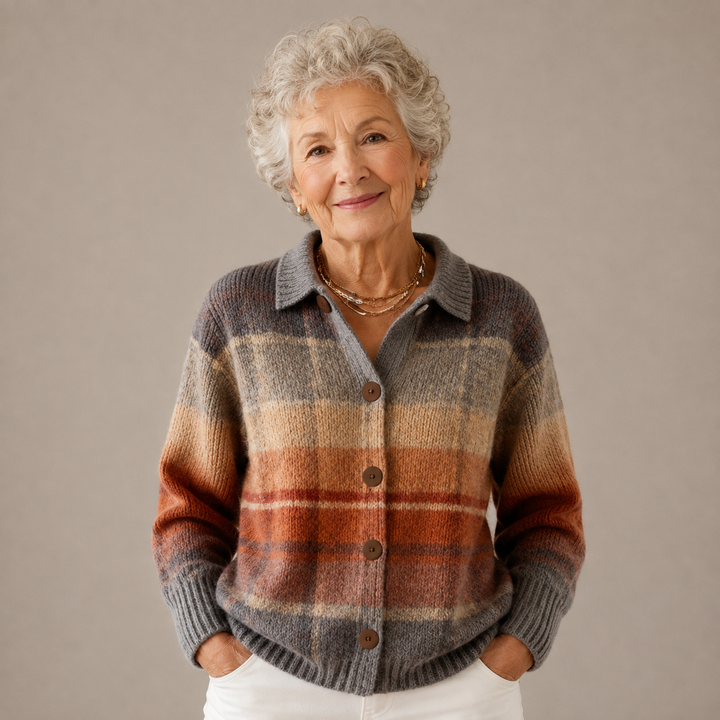 Edith | Autumn Ombre Plaid Cardigan