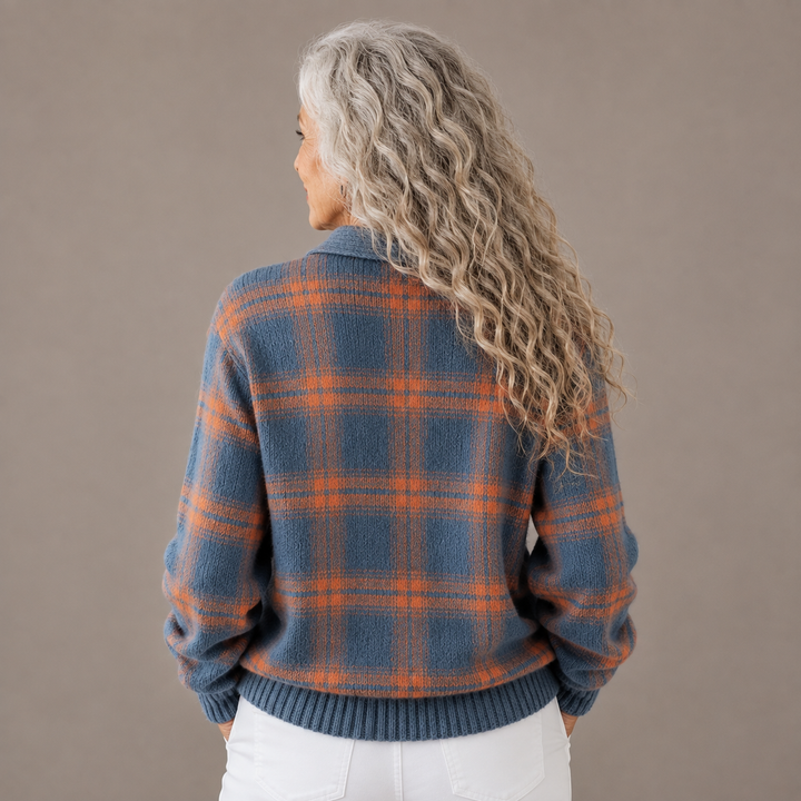 Athisa™ | Classic Plaid Knit Cardigan