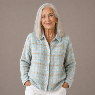 Miazure™ | Soft Plaid Knit Cardigan