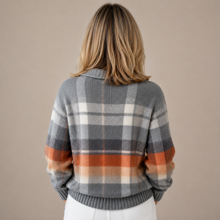 Dianne™ | Brushed Plaid Button Cardigan