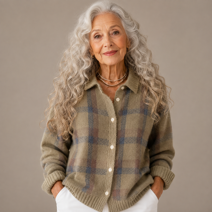 Pamela™ | Soft Brushed Plaid Cardigan