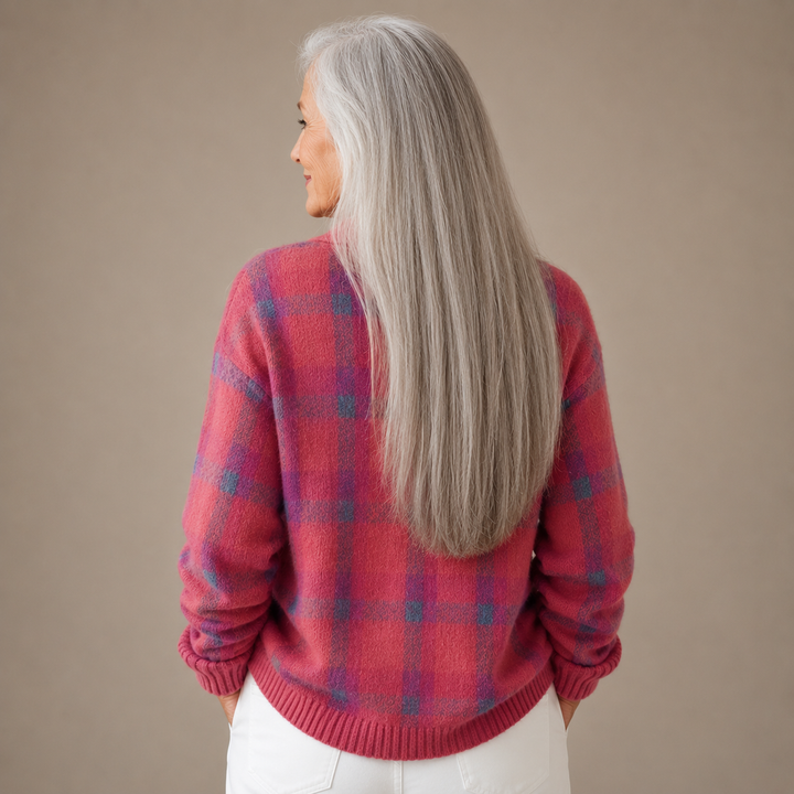 Ashley™ | Classic Collared Plaid Cardigan