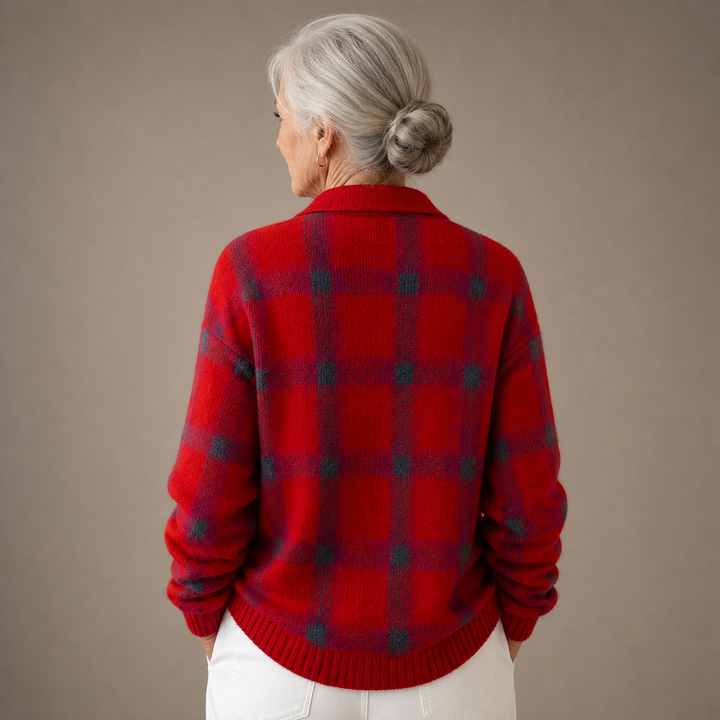 Brittany™ | Soft Plaid Button Cardigan