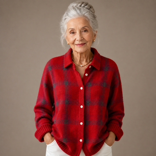 Brittany™ | Soft Plaid Button Cardigan