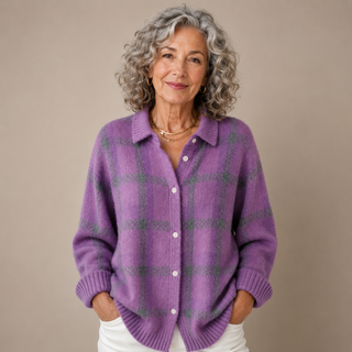Rebecca™ | Relaxed Fit Checked Cardigan