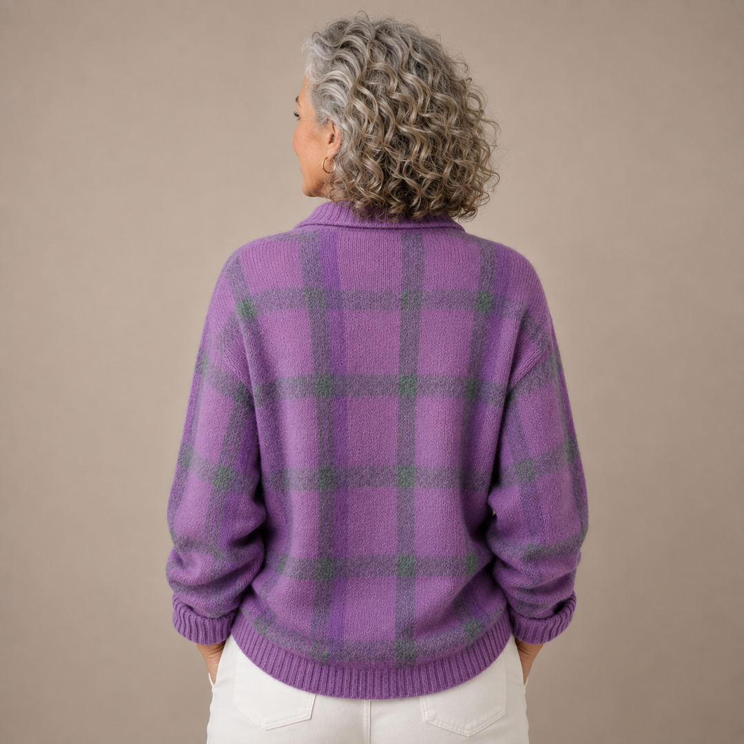 Rebecca™ | Relaxed Fit Checked Cardigan