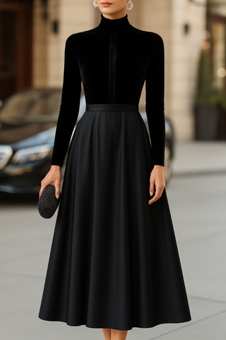 Ava | Elegant Velvet Midi Dress