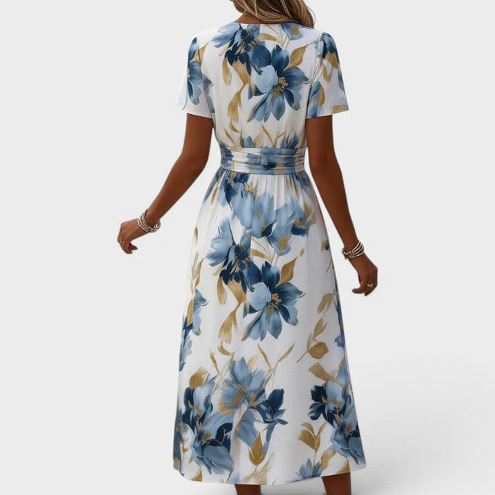 Clara™ | Blue Garden Wrap Dress