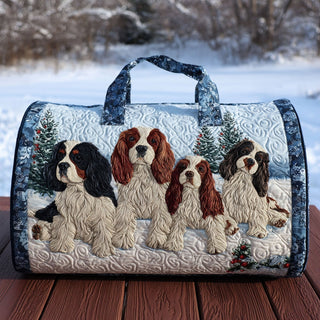 Fluffy Spaniel Quilted Duffle Bag