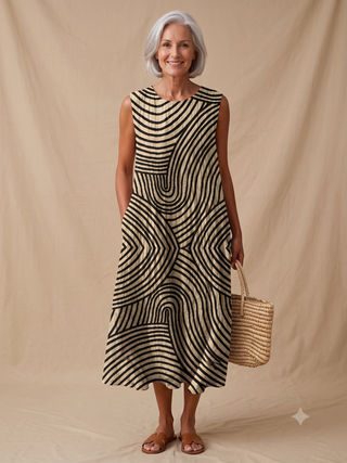 Briony™ | Modern Mosaic Midi Dress