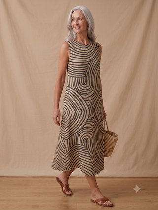 Briony™ | Modern Mosaic Midi Dress