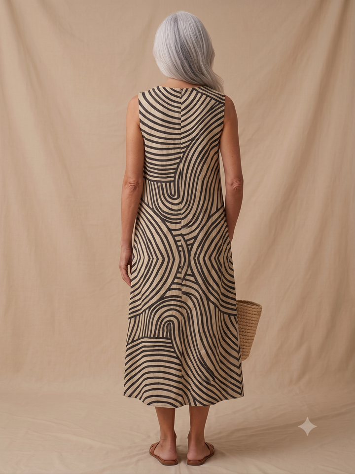 Briony™ | Modern Mosaic Midi Dress