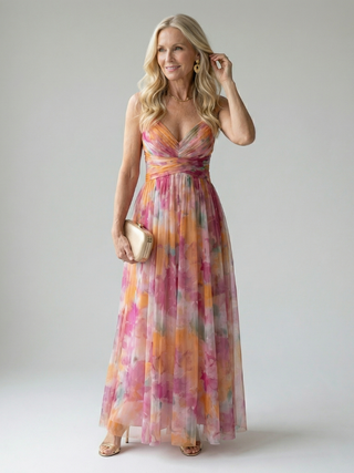 Crizel™ | Sunset Watercolour Maxi Dress