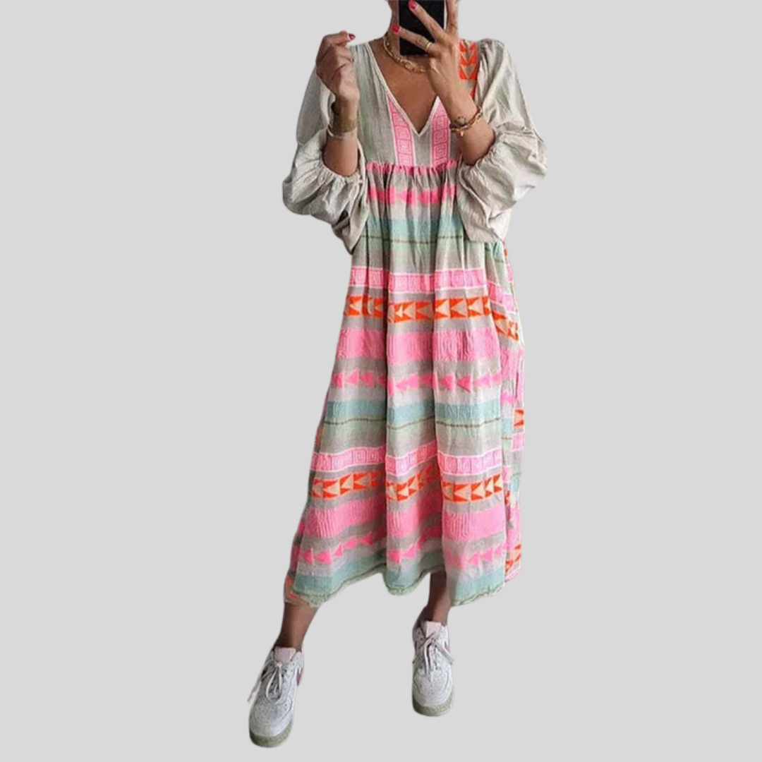 Isela | Vestido Geometría Artesanal