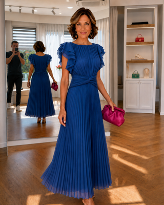 Araminta™ | Pleated Elegance Maxi Dress