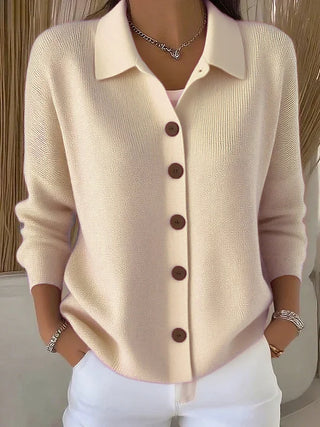 Rowena™ | Burgundy Luxe Collared Autumn Sweater