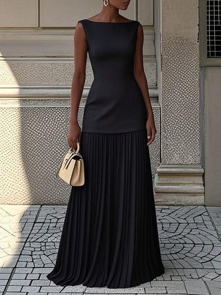 Vivienne™ | Ivory Pleated Elegance Dress
