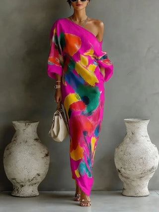 Valerie™ | Rainbow Brushstroke Maxi Dress