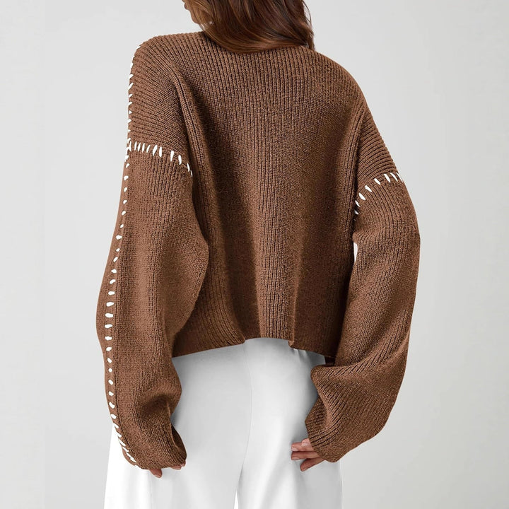 Onyx™ | Luxe Black Contrast Stitch Sweater