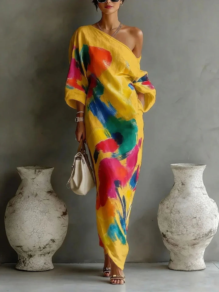 Valerie™ | Rainbow Brushstroke Maxi Dress