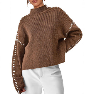 Onyx™ | Luxe Black Contrast Stitch Sweater