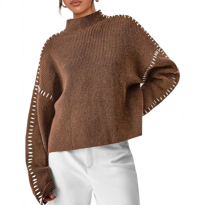 Onyx™ | Luxe Black Contrast Stitch Sweater