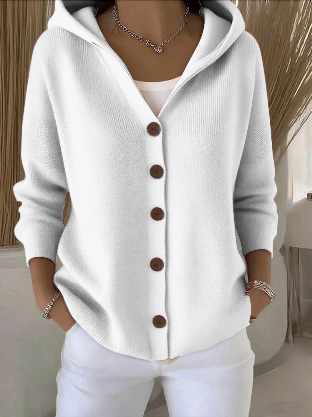 Penelope™ | Hooded Button Autumn Sweater