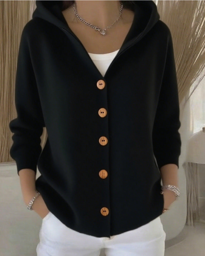 Penelope™ | Hooded Button Autumn Sweater