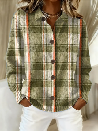 Kriztel™ | Rustic Plaid Button Cardigan