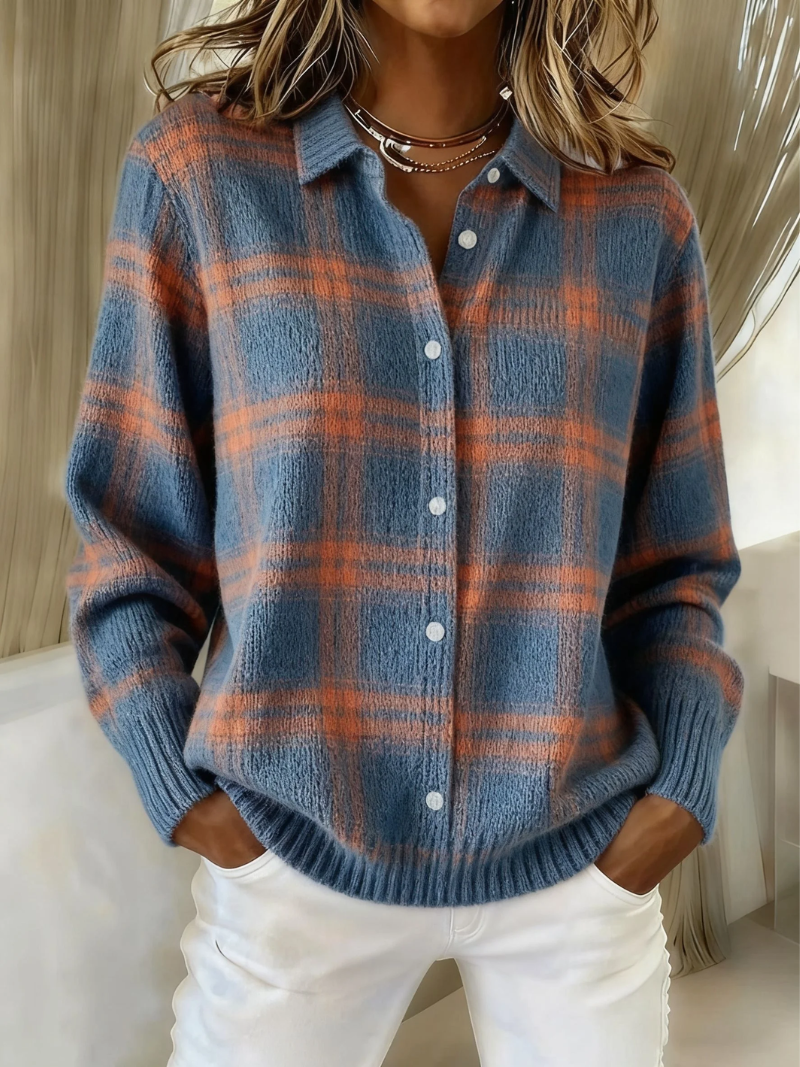 Athisa™ | Classic Plaid Knit Cardigan