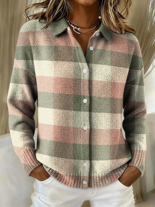 Margot™ | Timeless Plaid Button-Up Cardigan