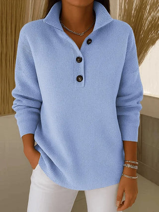 Cordelia™ | Collared Henley Autumn Sweater