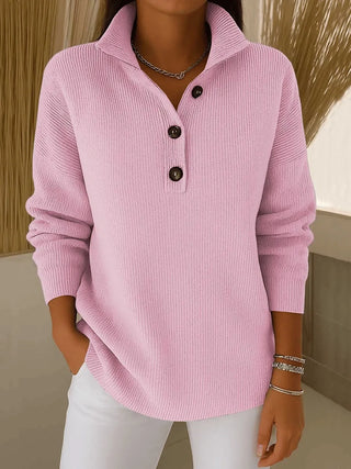 Cordelia™ | Collared Henley Autumn Sweater