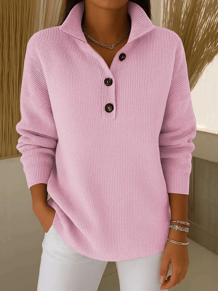 Cordelia™ | Collared Henley Autumn Sweater