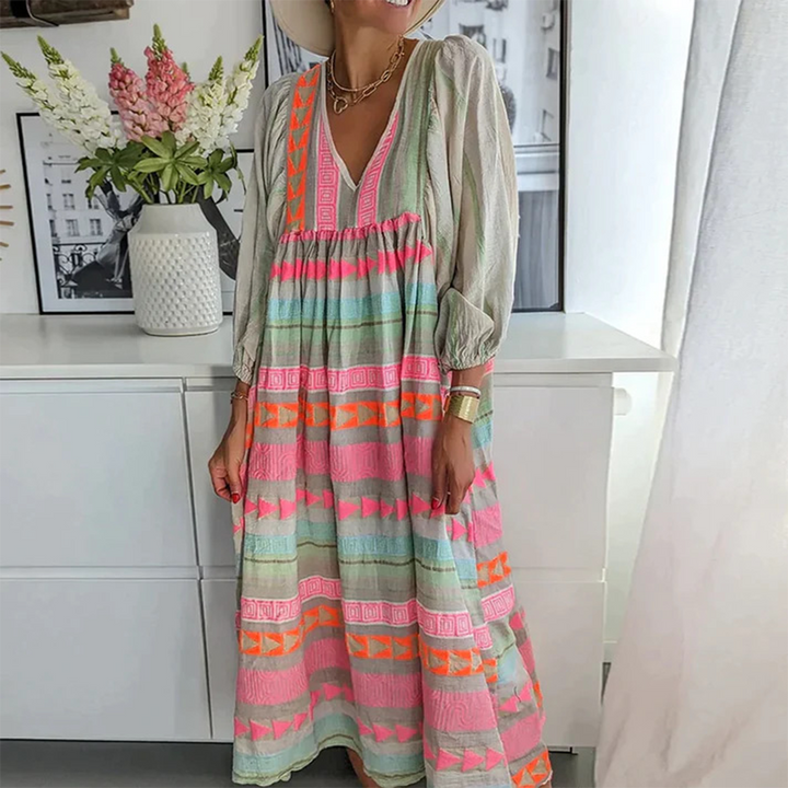 Isela | Vestido Geometría Artesanal