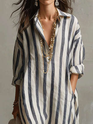 Isolde™ | Coastal Stripe Maxi Dress