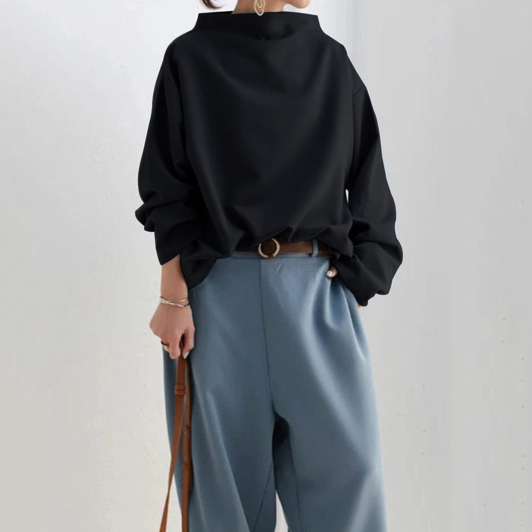 Imogen™ | Black Luxe Draped Sweater