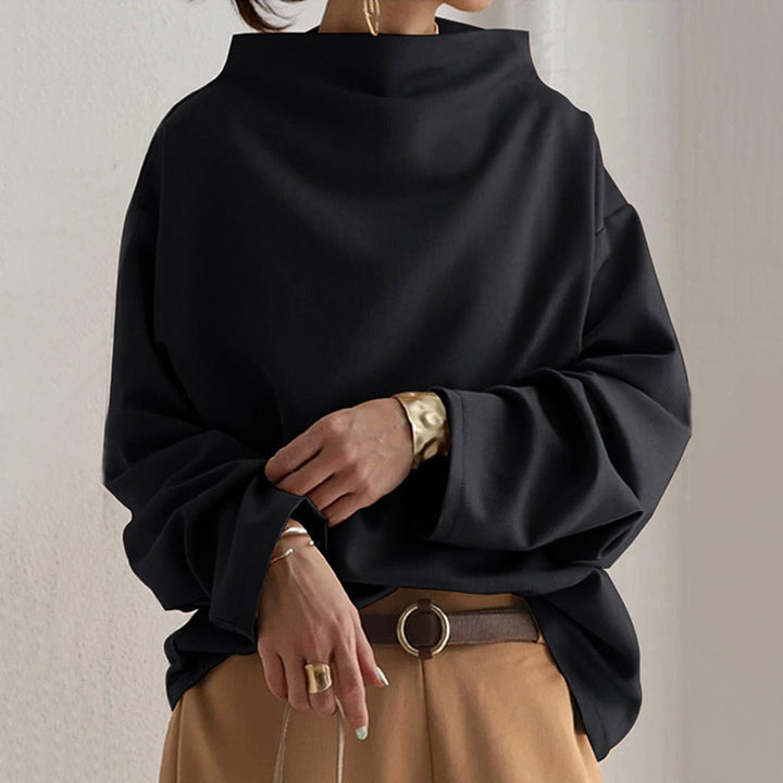 Imogen™ | Black Luxe Draped Sweater
