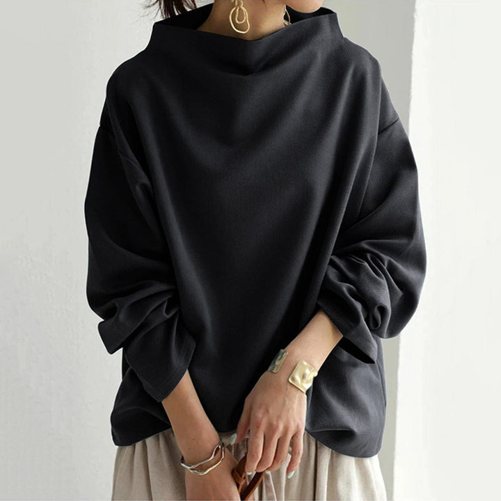 Imogen™ | Black Luxe Draped Sweater
